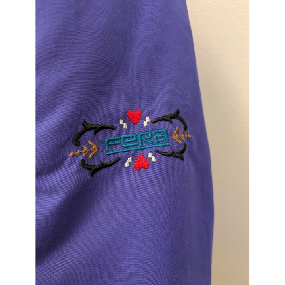 Vintage Fera Skiwear Jacket Blue Purple Women's S/M Ski Retro 90s Hearts - Picture 7 of 15